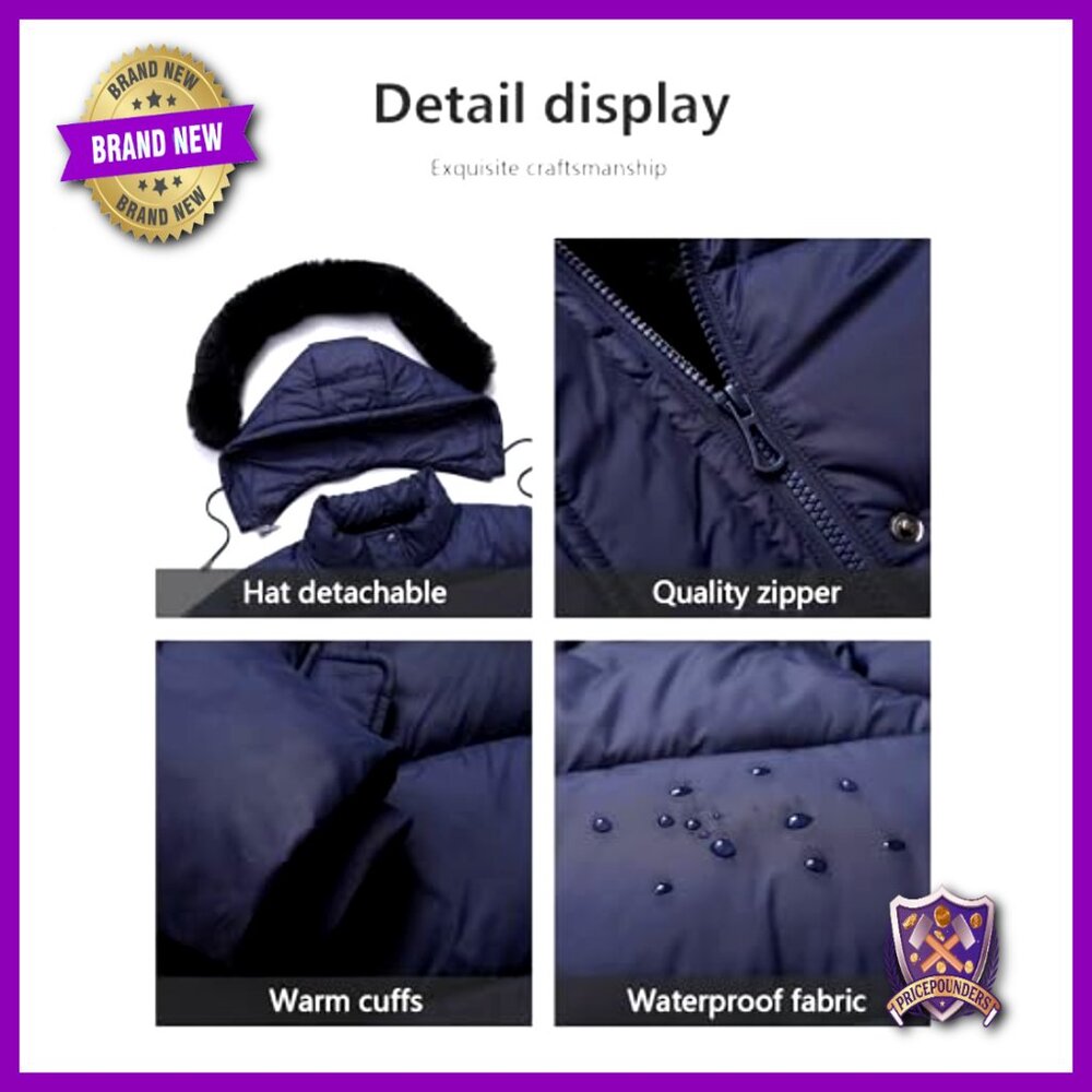 Plus Size Waterproof Down Coat With Detachable Ho… - image 5